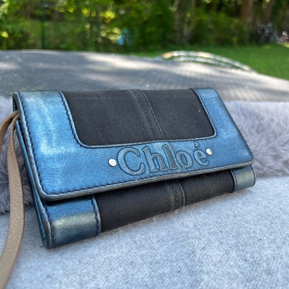 CHLOE Denim & Leather wallet